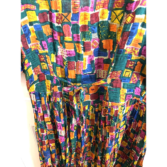 Baani's L.A. California Maxi Dress Cotton India Large Grunge Boho Vintage 80's - Picture 2 of 4